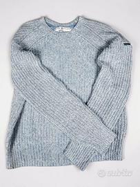 Tommy Hilfiger Jeans Maglione Uomo M Bianco Azzurr