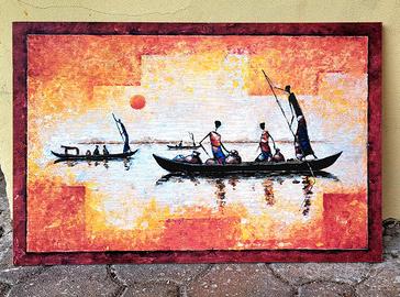 Stampa su legno con motivo etnico/africano