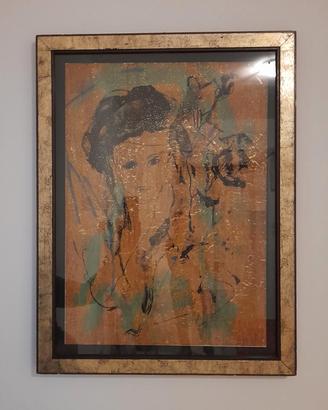 Quadro Ernesto Treccani - "Volto" - Tecnica Mista 