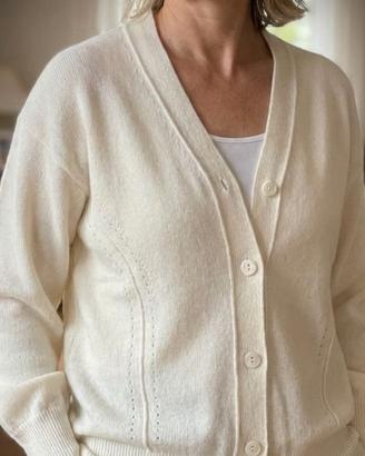 Cardigan BluBianco Milano-Lana & Cashmere-Nuovo