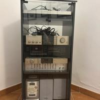 Vintage record player and stereo amplifier