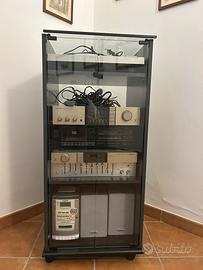 Vintage record player and stereo amplifier