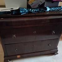 Cassettone 3 cassetti in legno placcato metà 800