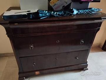 Cassettone 3 cassetti in legno placcato metà 800