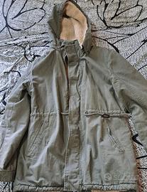 Tokuno Shima Parka Giaccone invernale verde milita