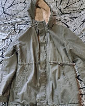 Tokuno Shima Parka Giaccone invernale verde milita