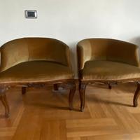 Poltroncine stile chippendale, anni 50
