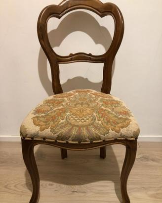 Set 6 sedie classiche in legno stile Luigi Filippo