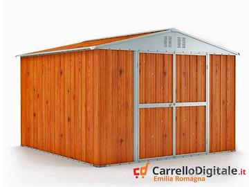 Casetta in lamiera da giardino 327x269 fin legno