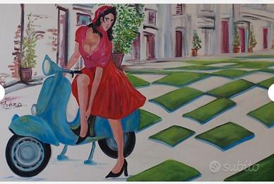 Quadro moderno tecnica mista su tela 100x70