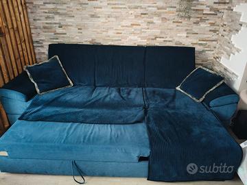 Divano angolare con penisola contenitore 