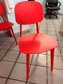 Set 4 sedie di design moderno rosse 