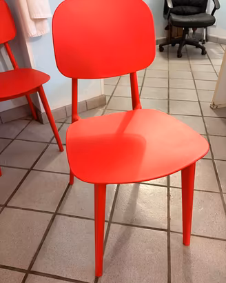 Set 4 sedie di design moderno rosse 