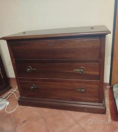 cassettiera in legno massello