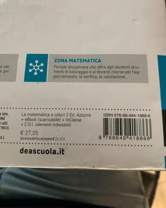 9788849418866 la matematica a colori - ed. azzurra