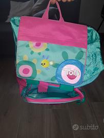Zaino scuola trolls originale 1 2 3 elementare
