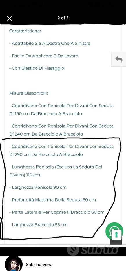 CHELZER Copridivano con penisola in Velluto - Arredamento e Casalinghi In  vendita a Roma