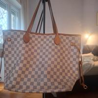 louis vuitton neverfull damier azur mm 