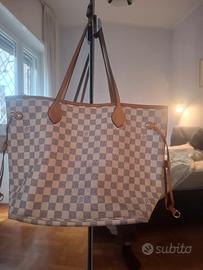 louis vuitton neverfull damier azur mm 