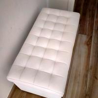 Mg Design Pouf imbottito 45x90 cm, colore bianco –