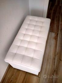 Mg Design Pouf imbottito 45x90 cm, colore bianco –