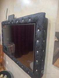 cornice  e bastone tapezzati a mano