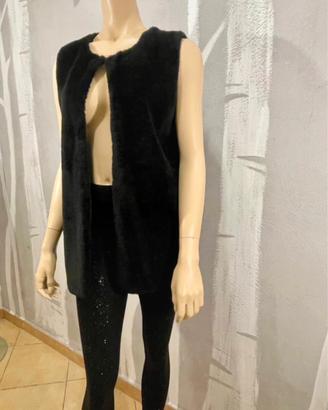 Gilet eco pelliccia nero Charget tg.XS/S/M