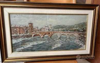 Quadro "Ponte Pietra" di Angelo Penchini