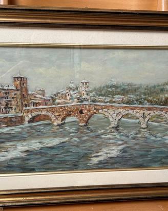 Quadro "Ponte Pietra" di Angelo Penchini