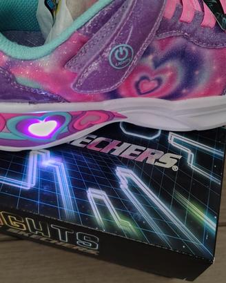 Scarpe skechers a strappi con luci slip on