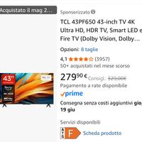 Smart Tv 43" TCL 4k ultra hd UHD