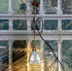 Lampadario cupolina in ceramica traforata -NUOVO