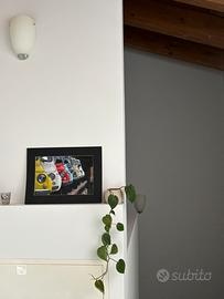 3 applique da parete bianche in vetro