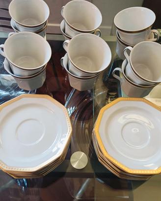 Servizio da tè da 12 Winterling Bavaria riga d'oro