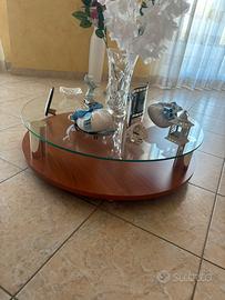 Tavolino vetro e ciliegio 