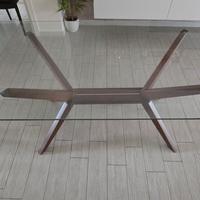 Tavolo soggiorno/pranzo 180x90 vetro trasparente, 