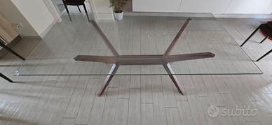 Tavolo soggiorno/pranzo 180x90 vetro trasparente, 