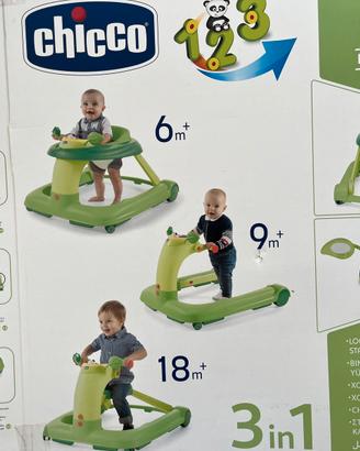 Girello, primi passi e cavalcabile chicco 3 in 1