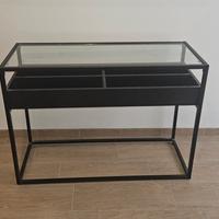 Consolle tavolino in ferro e vetro