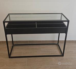 Consolle tavolino in ferro e vetro