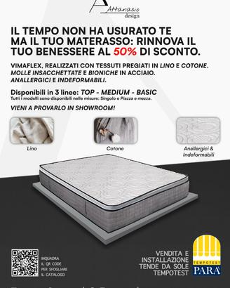 Materasso VIMAFLEX Lino Cotone - Made in Italy 🇮