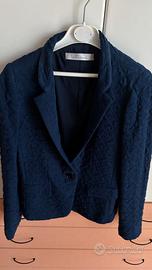 Giacca blue Intrend di tessuto operato