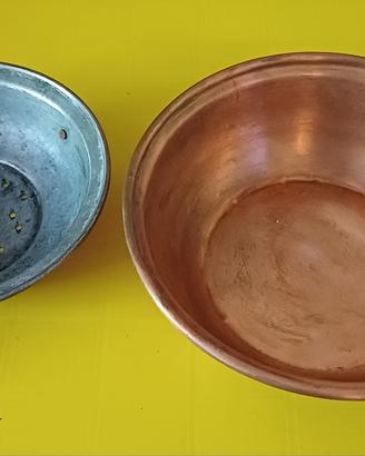 Set Vintage Rame per Marmellate - Paiolo + Passino