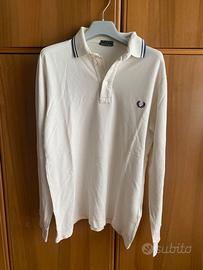 Polo Fred Perry Manica Lunga Bianca