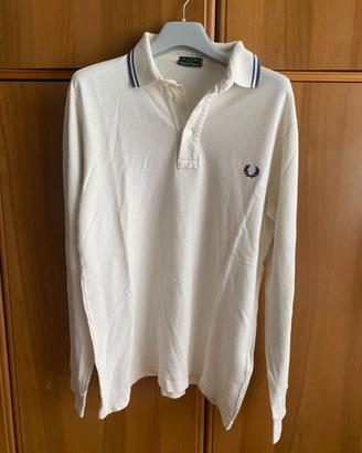 Polo Fred Perry Manica Lunga Bianca