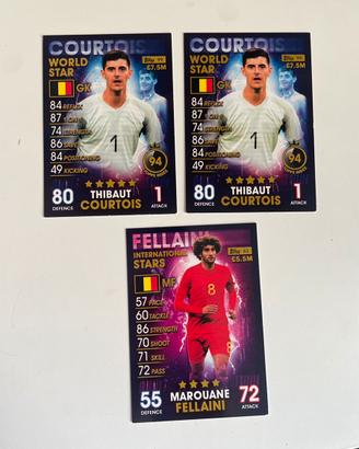 Lotto 3 Carte Match Attax Belgio