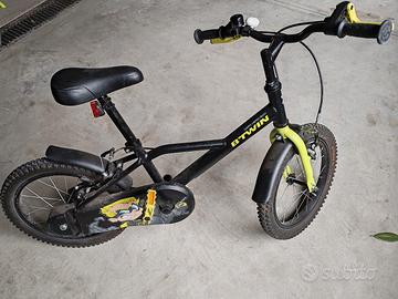 Bicicletta Bambino B-Twin nera età 4-7 anni