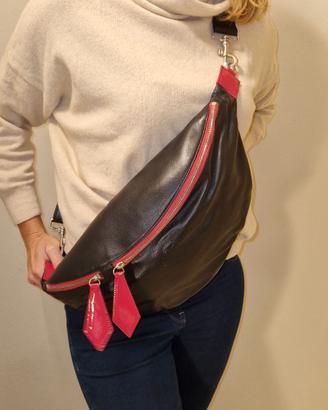 MUTH BAGS MARSUPIO XL DONNA VERA PELLE NERO