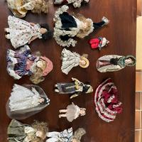 Bambole ceramica e stoffa