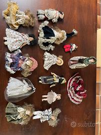 Bambole ceramica e stoffa